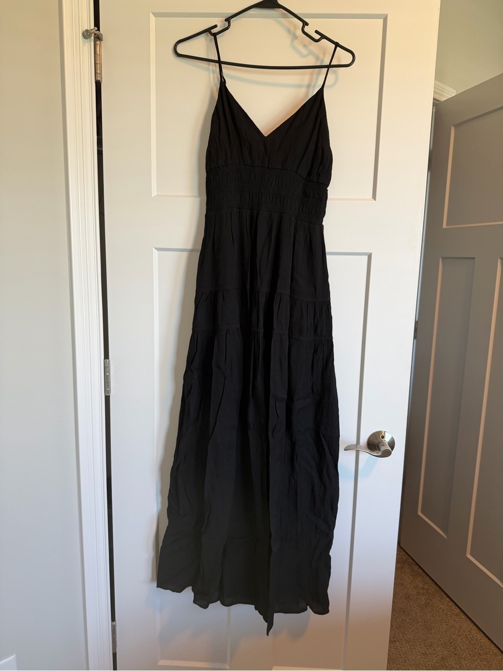 Black v-neck maxi dress